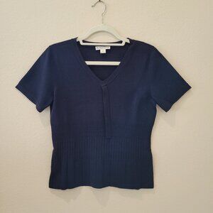 Pendleton Navy Knit Top, Size Small